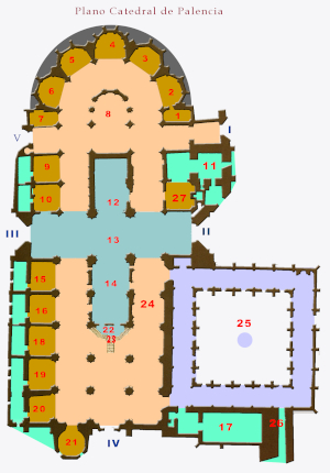Plano de la Catedral de Palencia