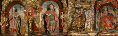 Algunos detalles del retablo restaurado de la iglesia del Salvador de Pozancos